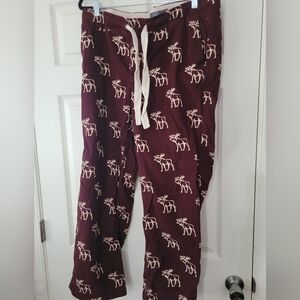Abercrombie & Fitch Men's Moose Red Heavy Duty Drawstring Lounge Pants M